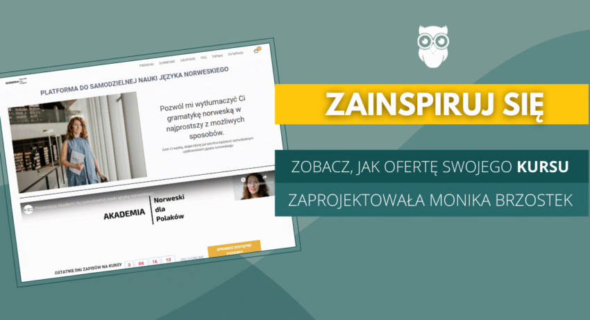 Ilustracja do: [Inspiracje] Zobacz, jak ofertę swojego kursu zaprojektowała Monika Brzostek